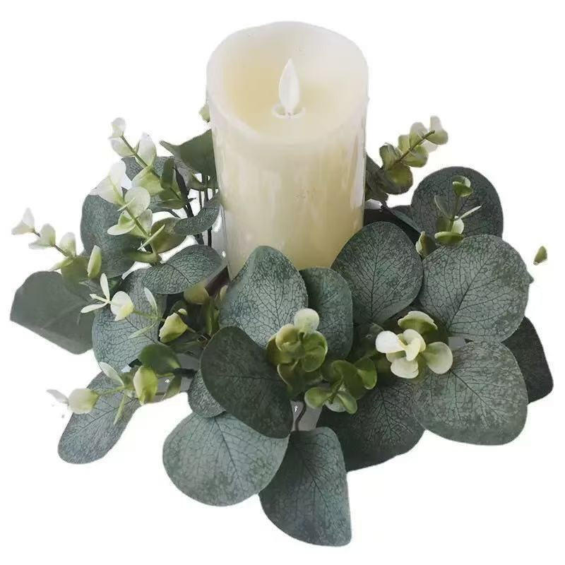 Christmas Wreath Fake - Eukalyptus Kranz Weihnachten Kerzenhalter Hochzeit Kerze
