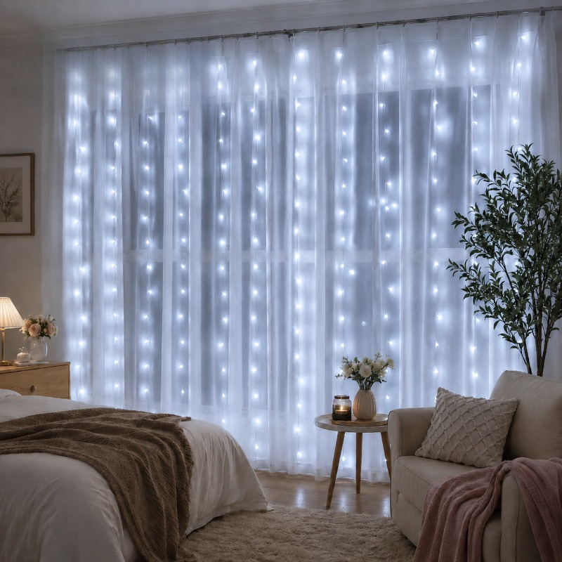 Led Fairy String Lights - 3/4/6m Vorhang-LED-Lichterkette USB-Lichterkette mit Fernbedienung Feenlichterkette