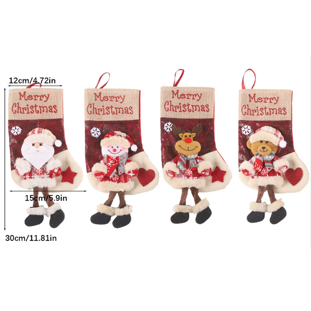 Christmas Stocking Hanging - Großer Weihnachtsmann-Weihnachtsstrumpf zum Aufhängen am Kamin,