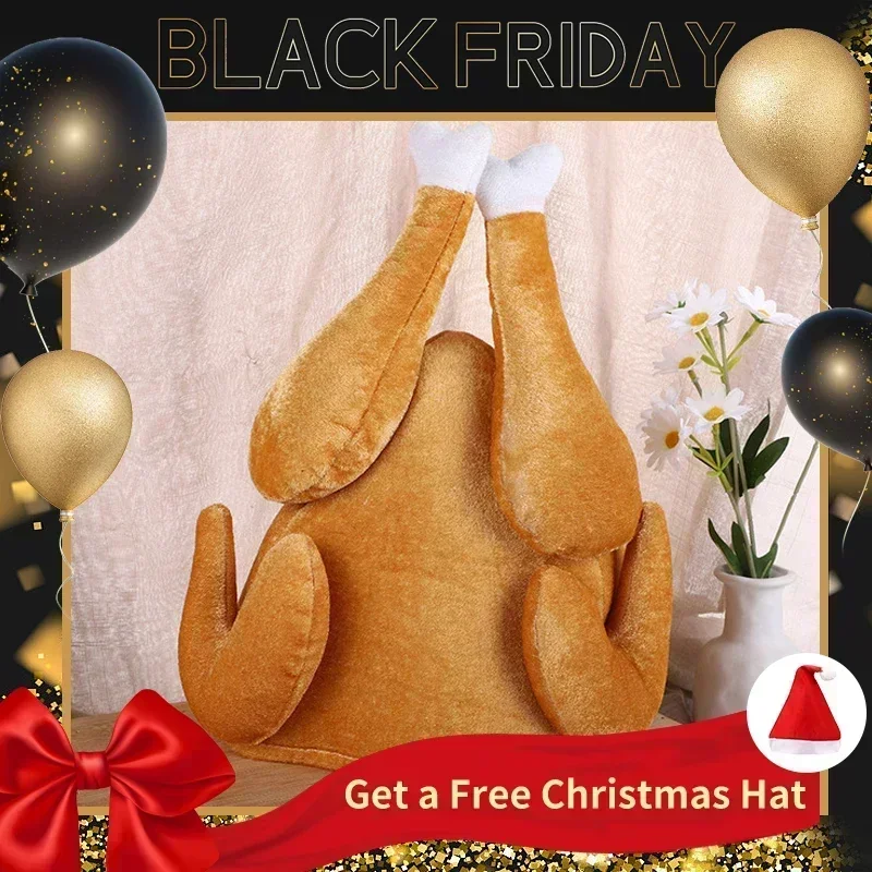 Santa Hat Plush - Neue Plüsch geröstete Thanksgiving Truthahn Hut