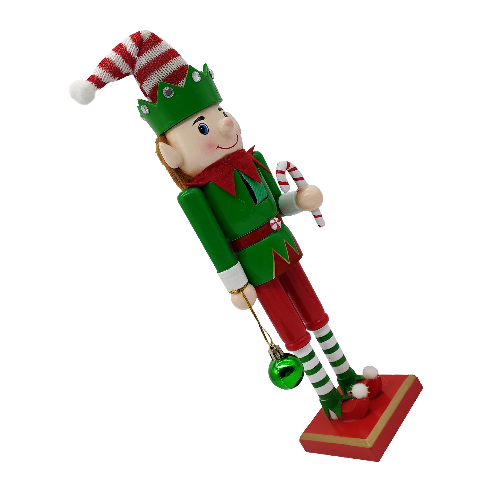 Nutcracker Figurine - Weihnachtlicher Nussknacker aus Holz, Deko-Elfe, Feiertagsornament,