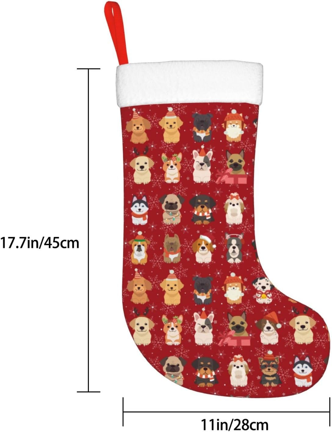 Niedliche Weihnachtshunde, Wei – Christmas Stocking Hanging Bewertung und Preis