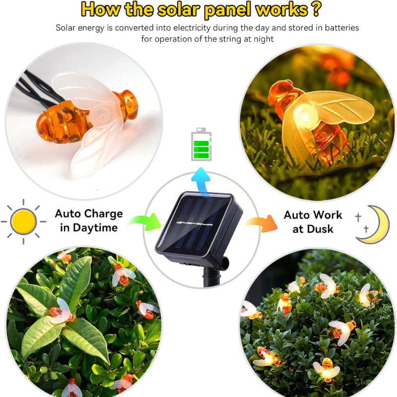 Solar-Bienen-Lichterkette 7m 5 – Led Fairy String Lights Bewertung und Preis